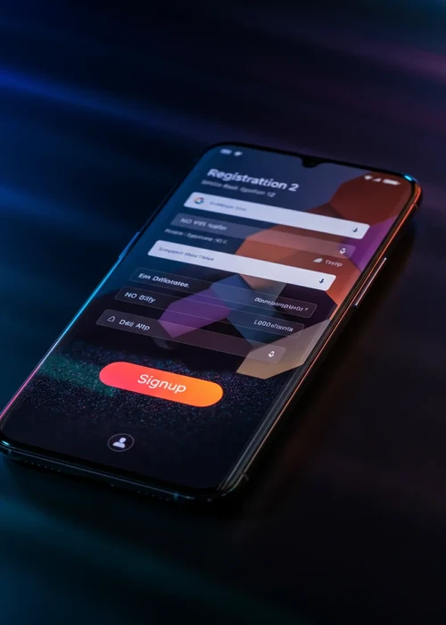 Die Benutzeroberfläche des Realz Casino Registrierungsformulars, die den schnellen und sicheren Anmeldeprozess für neue Spieler darstellt.